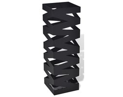vidaXL Metalowy, kwadratowy, czarny stojak na parasole, kijki, laski 48,5 cm