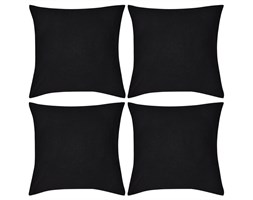 vidaXL 4 Czarne bawełniane poszewki na poduszki 50 x 50 cm