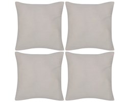vidaXL 4 Beżowe bawełniane poszewki na poduszki 80 x 80 cm