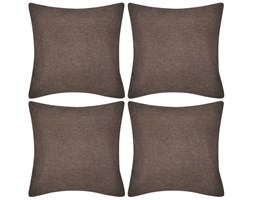 vidaXL 4 Brązowe poszewki na poduszki o wyglądzie lnianym 50 x 50 cm