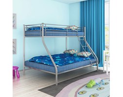 vidaXL Łóżko piętrowe dla dzieci z szarą metalową ramą 200x140/200x90