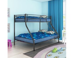 vidaXL Łóżko piętrowe dla dzieci z czarną metalową ramą 200x140/200x90