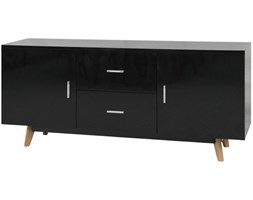 vidaXL Szafka o wysokim połysku, 160x40x70 cm, MDF, czarna