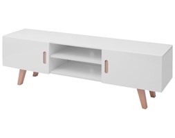 vidaXL Szafka pod TV, MDF, 150x35x48,5 cm, wysoki połysk, biała