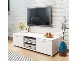 vidaXL Szafka pod TV na wysoki połysk biała 140x40,3x34,7 cm