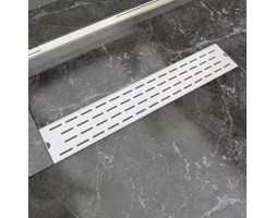 vidaXL Kratka odpływowa, liniowa, 630x140 mm, wzór linii, stal nierdzewna