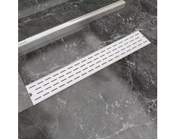 vidaXL Kratka odpływowa, liniowa, 730x140 mm, wzór linii, stal nierdzewna