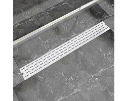 vidaXL Kratka odpływowa, liniowa, 930x140 mm, wzór linii, stal nierdzewna