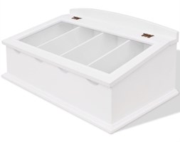 vidaXL Pudełko na sztućce w stylu barokowym biały z MDF