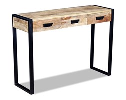 vidaXL Stolik boczny, szafka z 3 szufladami z drewna mango 110x35x78 cm