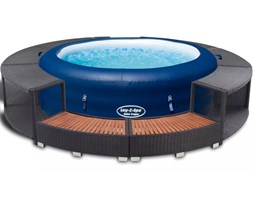Bestway Dmuchane jacuzzi z obudową z rattanu PE, 196x61 cm