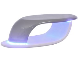 vidaXL Stolik z włókna szklanego, szaro-biały, z podświetleniem LED