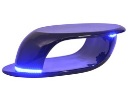 vidaXL Stolik do kawy z włókna szklanego, czarny,z podświetleniem LED