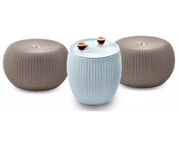 Keter Zestaw mebli Cozy Urban KNIT, 3 części, beżowo-błękitny, 229338