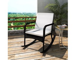 vidaXL Fotel bujany ogrodowy, rattan PE, czarny