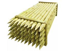 vidaXL Zaostrzone słupki ogrodzeniowe 50 szt. drewniane 10x240 cm