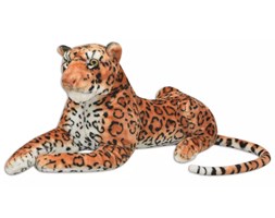 vidaXL Pluszowy leopard XXL brązowy