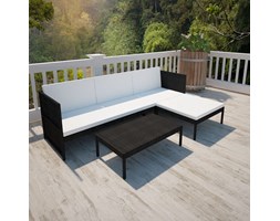 vidaXL Zestaw mebli wypoczynkowych do ogrodu, 9 cz., rattan PE, czarny