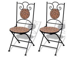 vidaXL Składane krzesła bistro, 2 szt., ceramiczne, terakota