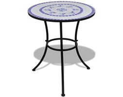 vidaXL Stolik mozaikowy 60 cm niebiesko-biały