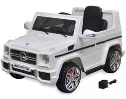 vidaXL Autko elektryczne biały Mercedes Benz G65 SUV 2 silniki, biały