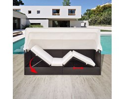 vidaXL Sofa ogrodowa z zadaszeniem, polirattan, brązowa