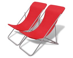 vidaXL Składane leżaki plażowe 2 szt Czerwone
