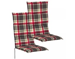 vidaXL Poduszki na krzesła ogrodowe 2 szt. 117x49 cm w czerwono zielona kratę