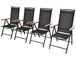 vidaXL Składane krzesła ogrodowe, 2 szt., aluminium/textilene, czarne