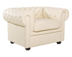 Fotel ze skóry - CHESTERFIELD kremowy