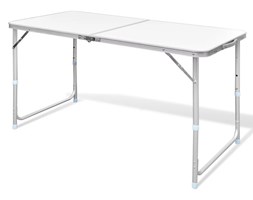 vidaXL Składany, aluminiowy stół kempingowy z regulacją wysokości 120 x 60 cm