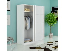 vidaXL Szafa z drzwiami przesuwnymi w matowym, białym kolorze 150 cm