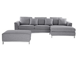 Sofa narożna L tapicerowana jasnoszara OSLO