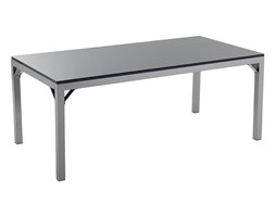 Meble ogrodowe ze stali nierdzewnej/kamienny blat 180 cm czarny polerowany TORINO