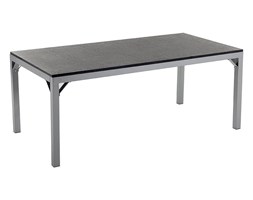 Meble ogrodowe kamienny blat 180 cm czarny palony TORINO