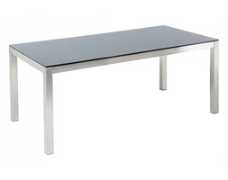 Stol czarny - do ogrodu - szkło hartowane - 180 cm - GROSSETO