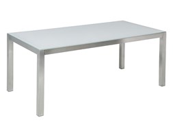 Stół ogrodowy stal nierdzewna/szkło hartowane biały 180 cm GROSSETO