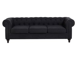 Sofa trzyosobowa tapicerowana grafitowa CHESTERFIELD