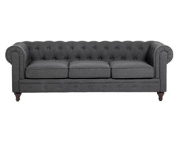 Sofa trzyosobowa tapicerowana szara CHESTERFIELD
