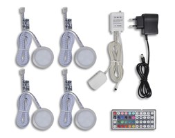 vidaXL Podświetlenie LED, okrągłe, pod meble i szafki kuchenne (4 części)