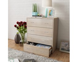 vidaXL Komoda z 4 szufladami, 60 x 30,5 x 71 cm, kolor dębowy