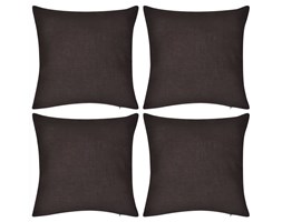 vidaXL 4 Brązowe bawełniane poszewki na poduszki 80 x 80 cm