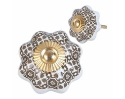 Gałka meblowa Flower Gold&Brown