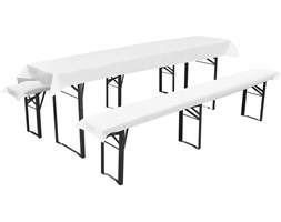 vidaXL Pokrowiec na stół i 2 miękkie pokrowce na ławki 240 x 90 cm
