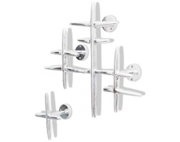 vidaXL 2 Nietypowe haczyki na ścianę Srebrne aluminium