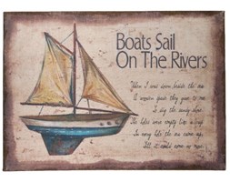 Obraz z żaglówką - Boats Sail On The Rivers - niebieski