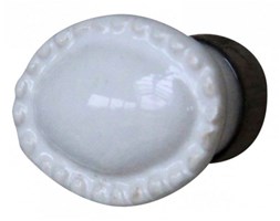 Gałka meblowa - Owal - biała