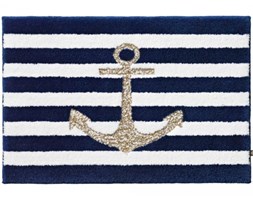 Dywanik łazienkowy Rhomtuft - ANKER - biało-granatowy