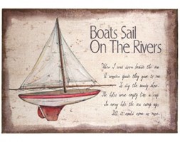 Obraz z żaglówką - Boats Sail On The Rivers - czerwony