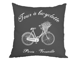 Poduszka French Home - Bicyclette - szara